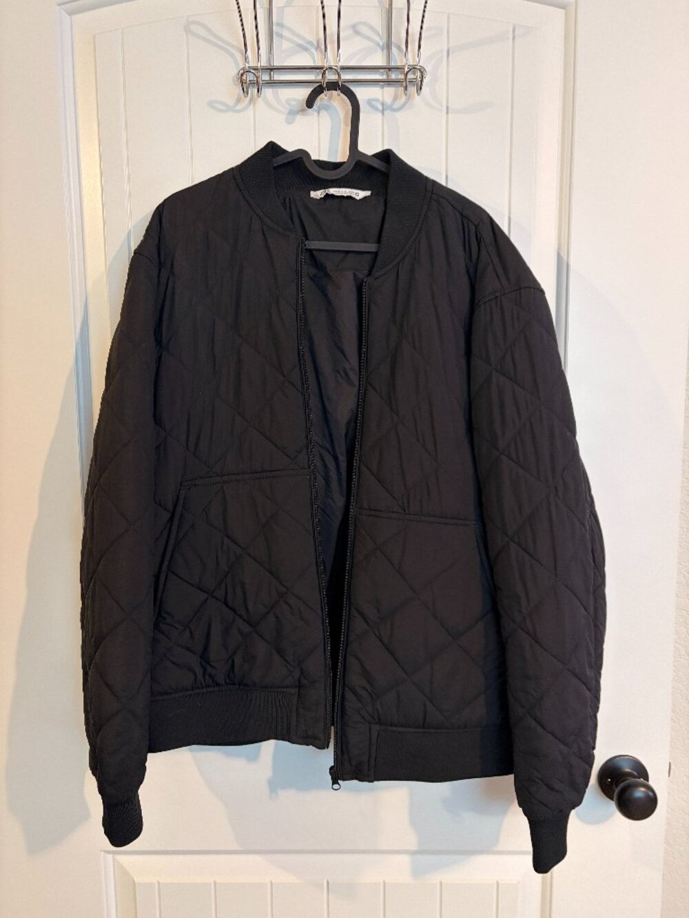 Zara Men's Black Bomber insulated Jacket